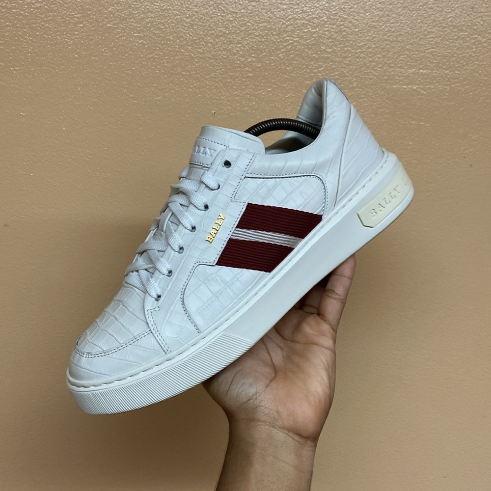 BALLY Moony Croc Embossed Leather Sneakers - Picture 13 of 17